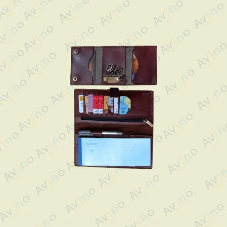ست چرمی مردانه دسته چک، کیف پول و جا کلیدی مدل M-104